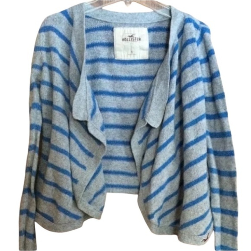 Hollister Women's Crop Striped Open Sweater Cardigan S - Picture 2 of 4